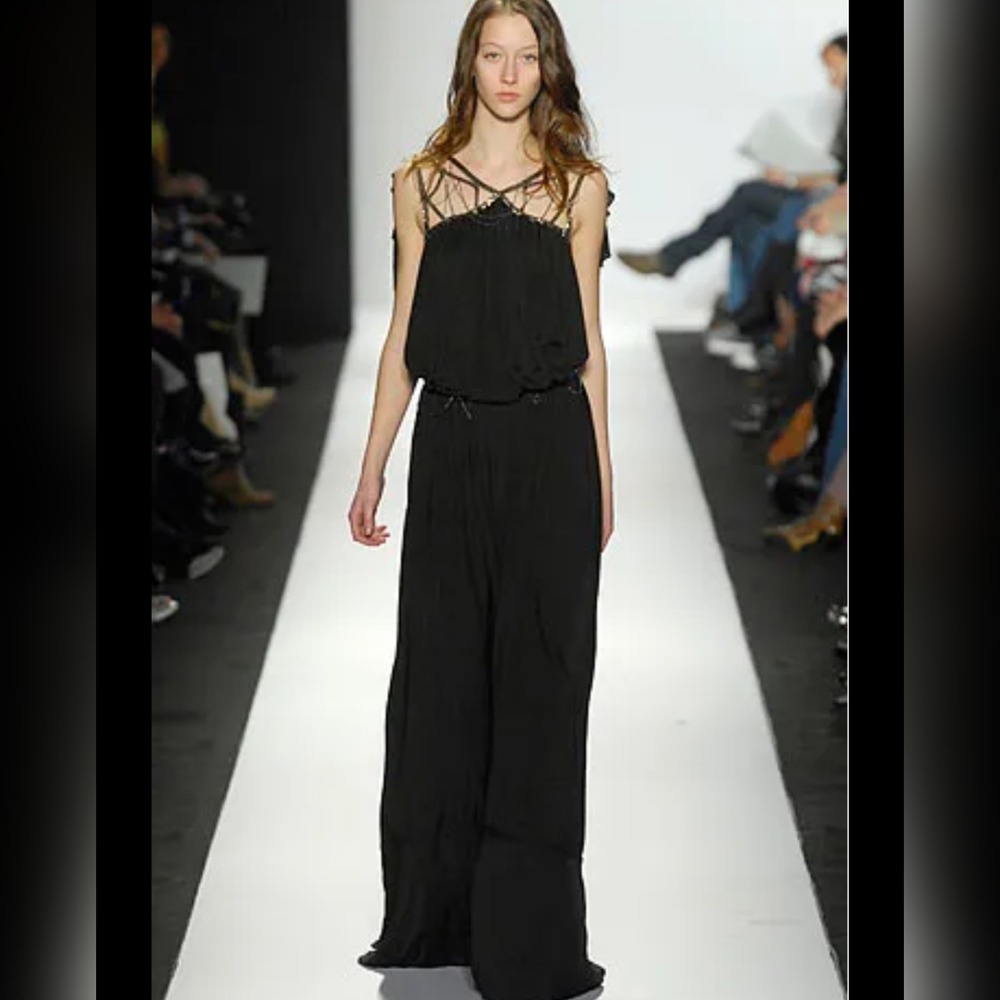 BCBG RUNWAY jersey knit lavish neck chains dress y2k iconic nwt